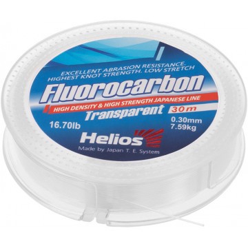 Леска флюорокарбон Helios Fluorocarbon 0,30мм 30м Transparent HS-FCT 30/30 , 